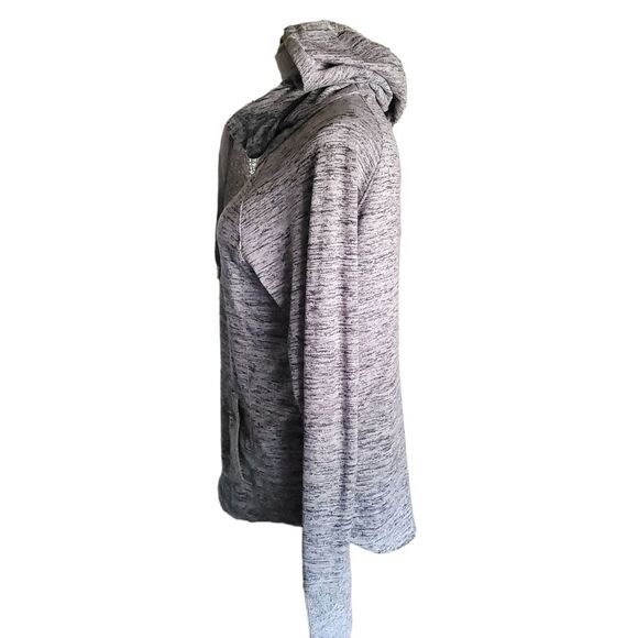 Athleta Hoodie Womens Medium Gray Pullover Sweatshirt Funnel Hooded Sweater - Picture 2 of 12